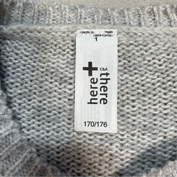 HERE THERE Cotton Blend Grey Dog Front Sweater Size S - Picture 7 of 9